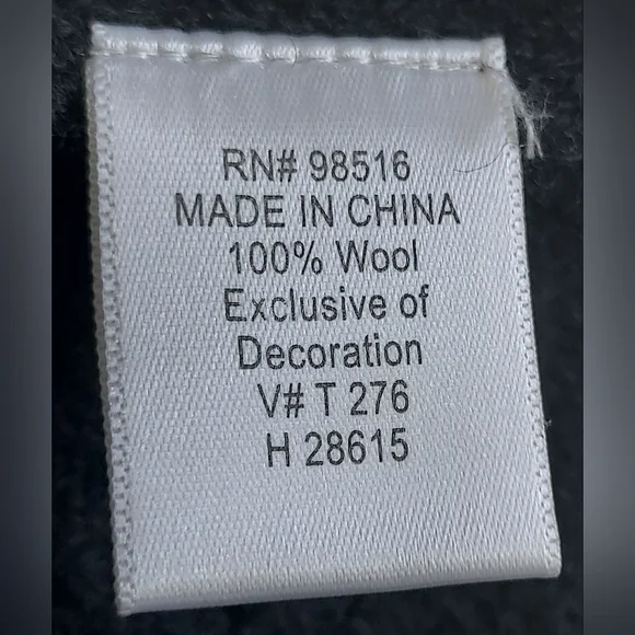 NWT Coldwater Creek XL Black Wool Cardigan Sweater Embellished Trees - Picture 15 of 16